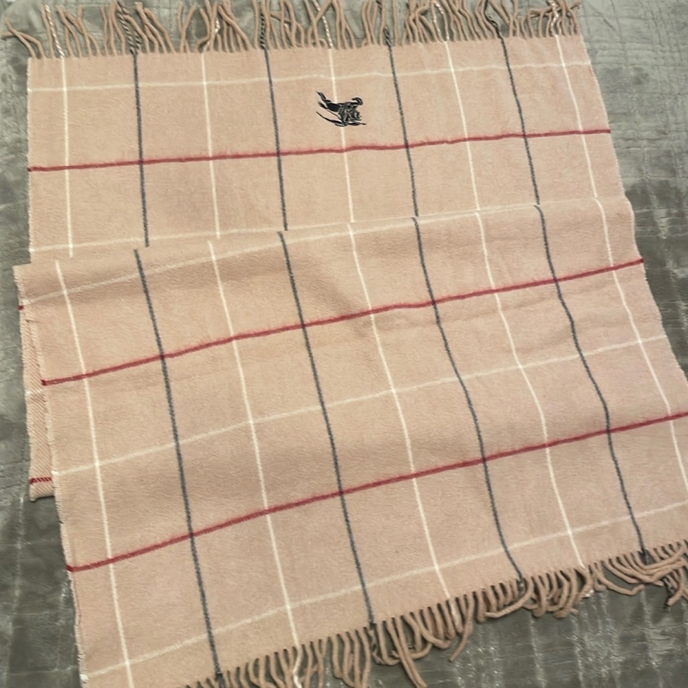 Burberry Beige Checkered Scarf
